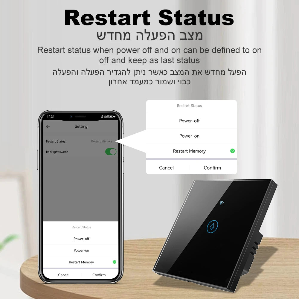 Tuya Smart 40A Wifi + Bluetooth Wasser Heizung Kessel Touch Schalter 8800W Timer Zeitplan Sprachsteuerung Alexa Google hause Yandex Alice.