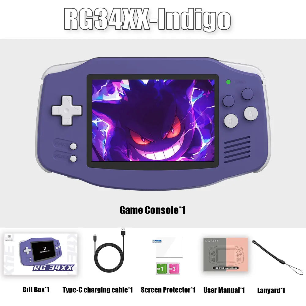 ANBERNIC RG34XX 64Bit Retro Handheld Game Player 3.4-inch IPS Screen HD-Out Portable Game Console 3500mAh streaming With APP.