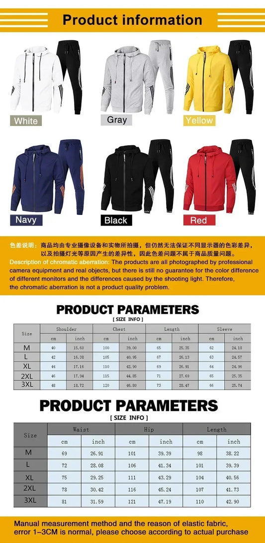 2025 Spring and Autumn Men's sports zipper top + Men's jogging sports basketball and casual fitness outdoor two-piece set.