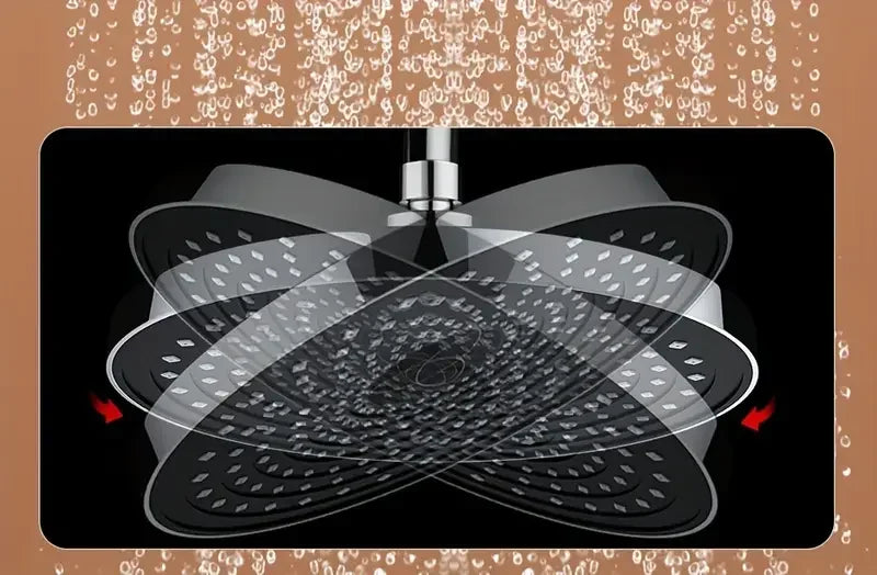 25cm Top Spray Large Water Volume Booster Shower Head Pressurized Single Head Home Bathroom Shower Head Set