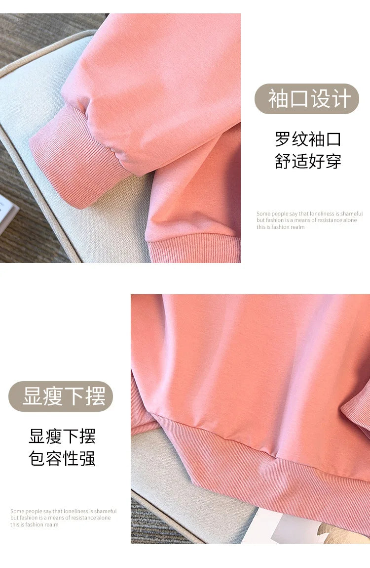 175kg plus size Damen büste Frühling Herbst lose Langarm bedrucktes Sweatshirt Top schwarz rosa 6xl 7xl 8xl 9xl 10xl 11xl.