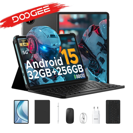 Doogee V Pad 5g 2 in 1 Tablet Pc 12" Dimensity 7050 Android 15 32Gb Ram (8+24) 256Gb Rom 8800Mah Battery Wifi 6 Ultra-Thin 5g Pc.