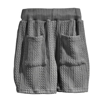 2024 Summer New Men's High Street Casual Loose Jacquard Sportswear V-Neck Short Sleeve Shorts Men's Fashion Suit