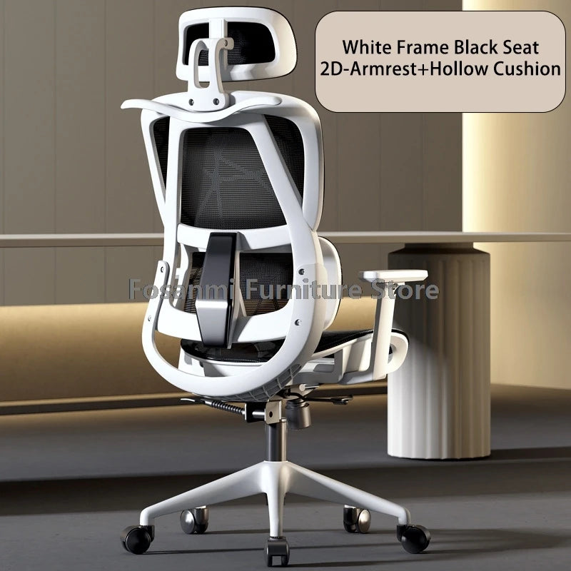 Atmungsaktiver Mesh-Computer-Bürostuhl mit Armlehne und Lordosenstütze, verstellbarer ergonomischer Schreibtischstuhl, Heim-Gaming-Kopfstützenstuhl