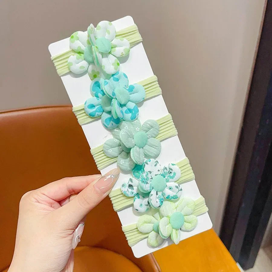 Colorful Flower High Elasticity No-Damage Towel Ring for Girls Cute Baby Hair Ties Comfortable Soft Hair Bands for Kids.