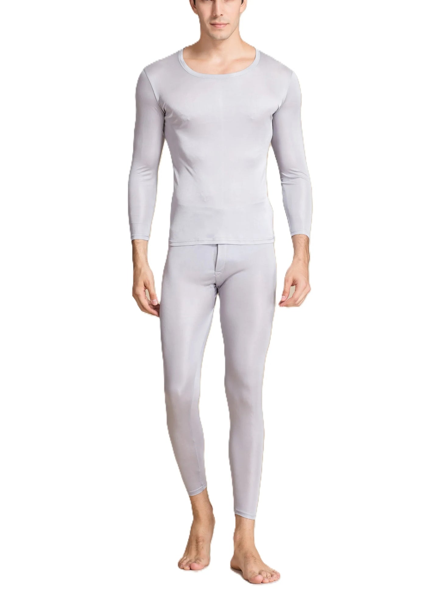 Lange Unterwäsche aus Seide für Herren, lange Unterhosen aus Maulbeerseide, Ober- und Unterteil, Thermounterwäsche-Set/Grundlagen