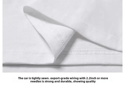 Spring Autumn 300g Heavy-duty Pure Cotton Long Sleeved  T-shirt FLoose White Top Thick Base Layer Underneath for Men and Women.