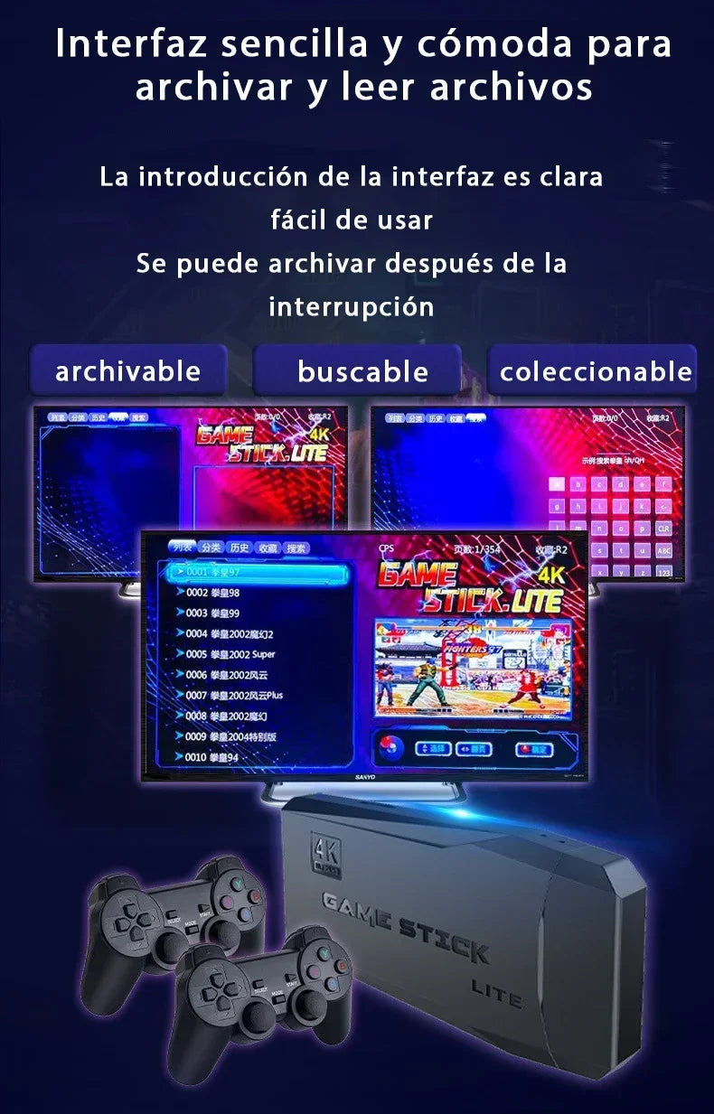 Retro Video Game Console Stick M8 Wireless Controller 4K 20000 Emulators 9 Built-in Games PS1 Compatible Gift for Kids.