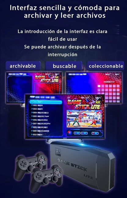 Retro Video Game Console Stick M8 Wireless Controller 4K 20000 Emulators 9 Built-in Games PS1 Compatible Gift for Kids.