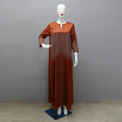 Naher Osten Ramadan Marokkanisches muslimisches geschmiedetes Gesichtskleid Arabisches Dubai-Kleid Luxusmode Hot Diamond Abendrobe.