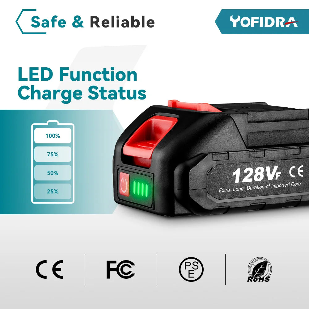 YOFIDRA 18–20 V wiederaufladbarer 22500 mAh 928 VF 388 VF 128 VF Plus Lithium-Ionen-Akku für 21 V 18 V Elektrowerkzeug-Ersatzakku