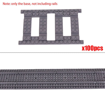 MOC City Creative Idea Train Straight and Curved Rails Base Tracks Shoulder Building Blocks Bricks Accessories DIY kid Toys gift.