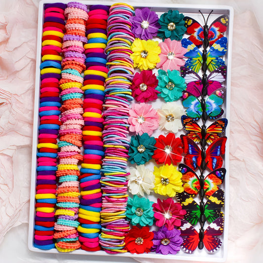 231 Pcs Of Children's Accessories Hair Clips, Princess Hair Ropes, Baby Hair Rings, Edge Clips Accessories Combination Set.