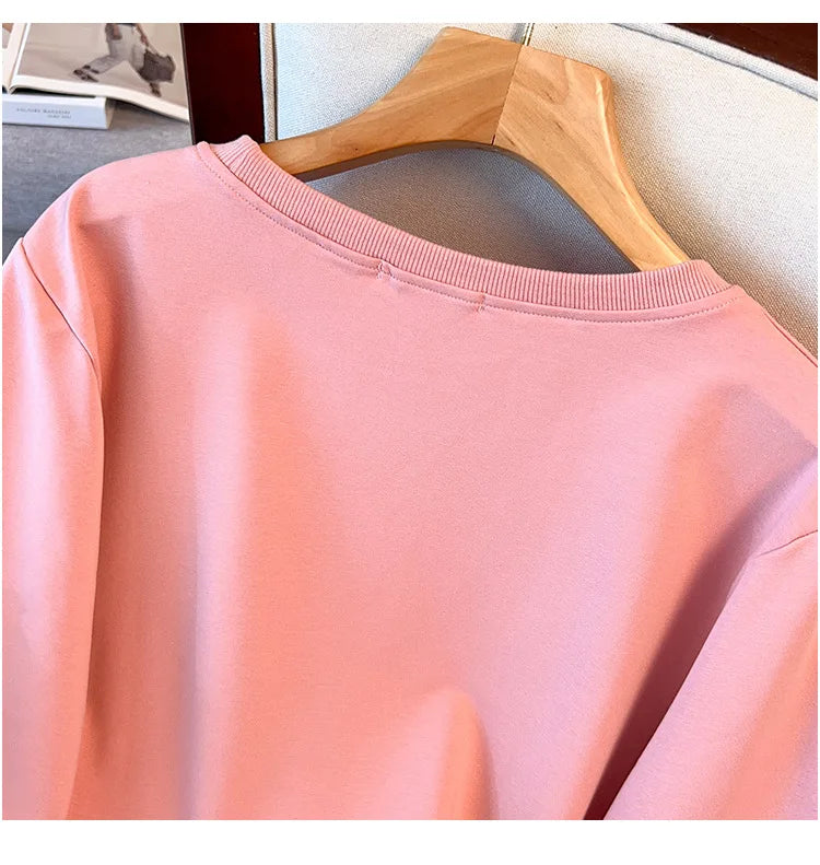 175kg plus size Damen büste Frühling Herbst lose Langarm bedrucktes Sweatshirt Top schwarz rosa 6xl 7xl 8xl 9xl 10xl 11xl