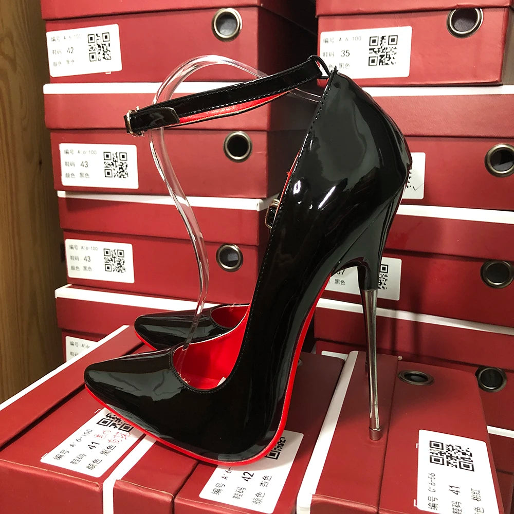 Customize 16cm Extreme Metal High Heels Stilettos Sexy Women Solid Black Red inside Pumps Party Unisex Man Shoes Crossdresser.