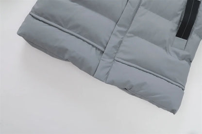 New Winter Men's Mid-Length Cotton-Lined Coat Business-Casual Windproof Warmth Fashionable Hooded Jacket Stylish Menswear.