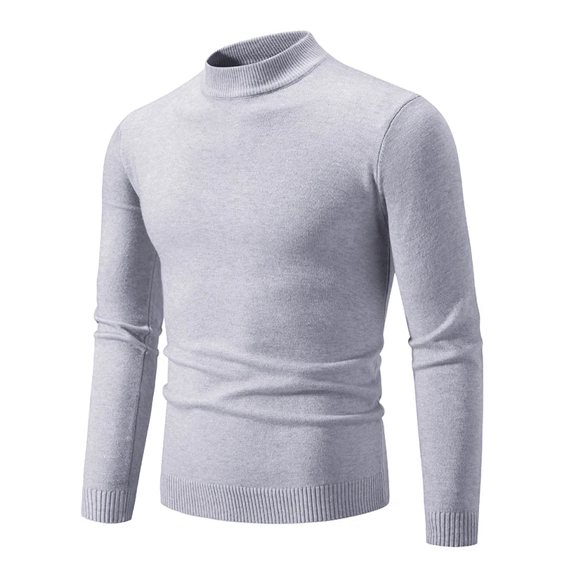 New Autumn Winter Designer Fashion Half Turtleneck Knitted Sweater High Quality Mens Casual Solid Color Warm Women Sweaters