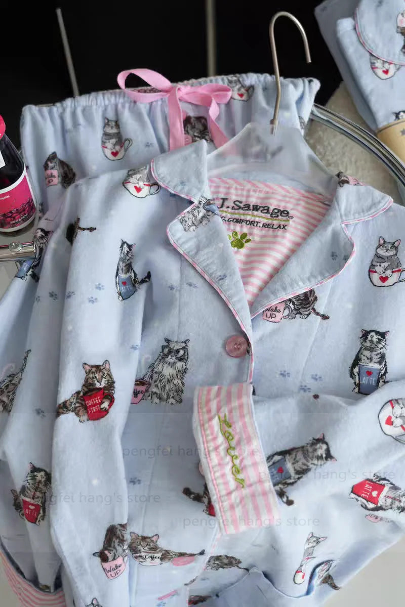 2025 Autumn Winter Homewear Women Pajamas Suit Christmas Party Cartoon Pjs Loungewear Lady Sleepweawr Cotton Nightwear Outfit.