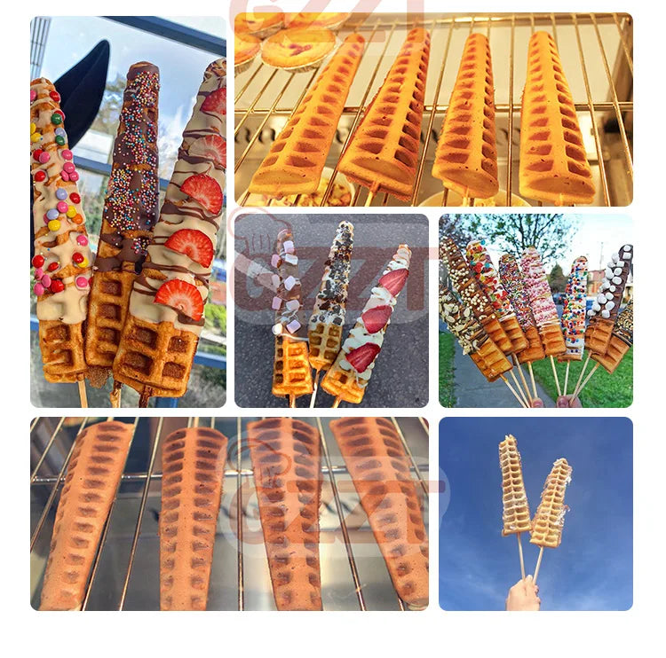 GZZT 1750W Electric Waffle Pancake Maker Waffle Stick Machine Lolly Waffle Maker Christmas Tree Shape Waffle Maker 110V 220V.