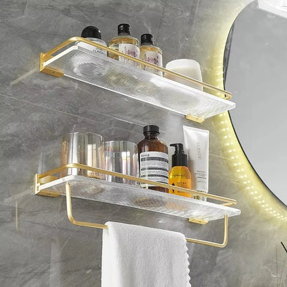 Punch-freies Luxus Badezimmer Regal Regale Wand Shampoo Kosmetische Lagerung Rack Für Küche Halter Platz Acryl Organizer