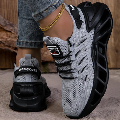 YRZL Unisex Running Shoes Men Women Lightweight Mesh Breathable Comfortable Flat Soft Tennis Shoes Summer Lace-up Sneakers Man