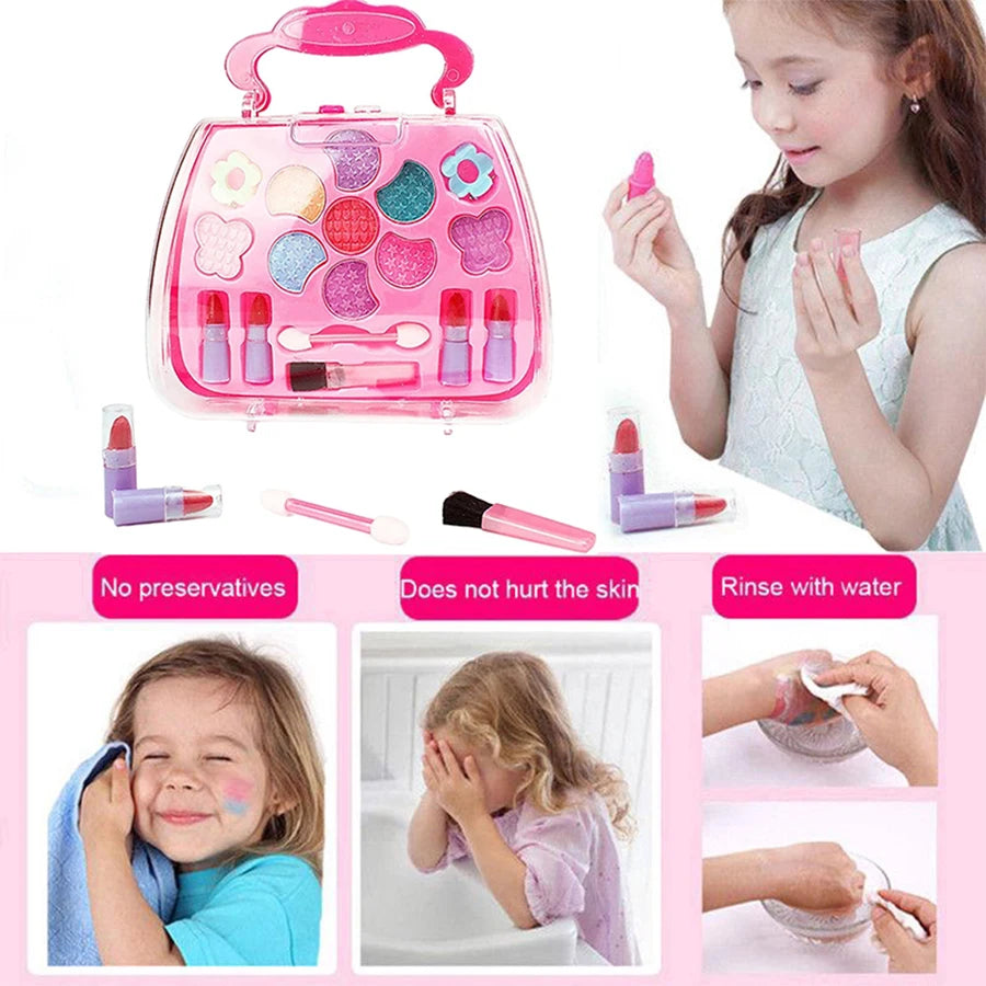 Princess Make Up Box Play House Toy Girls, Eye Shadow Makeup Cosmetics Handbag, Birthday Christmas Gift for Kids Party Cosplay.