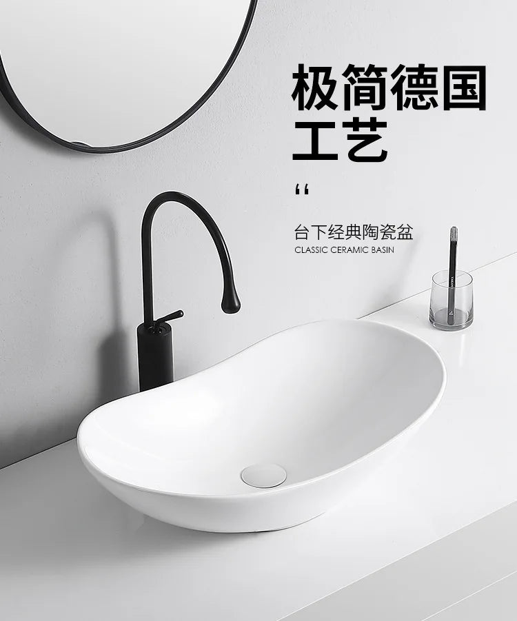 Arbeits platte Waschbecken Seite Entwässerung Keramik Waschbecken Balkon Waschbecken Kunst becken Einzel becken quadratischer Kreis