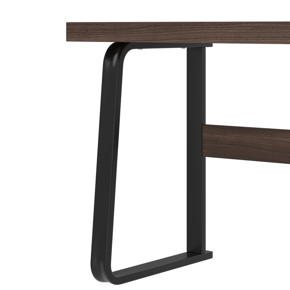 Moderner Schreibtisch im minimalistischen Stil, MDF-Desktop mit hochwertigem Stahlrohr, super langlebig, Aufbewahrungsdesign, geräuschlose Schublade