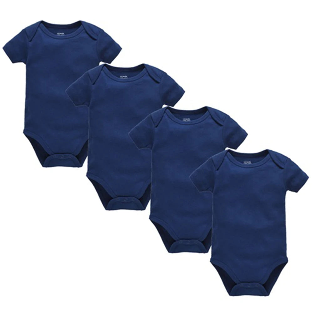 Kavkas 4 Teile/los Baby Mädchen Jungen Body 0-24 Monate Kurzarm 100 % Baumwolle Solide Weiß Neugeborene Kleidung.