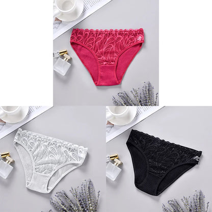 3PCS Cotton Solid Color Women's Panties Breathable Skin-friendly Women's Underwear Home Comfortable Soft Sexy Ladies' Lingerie.