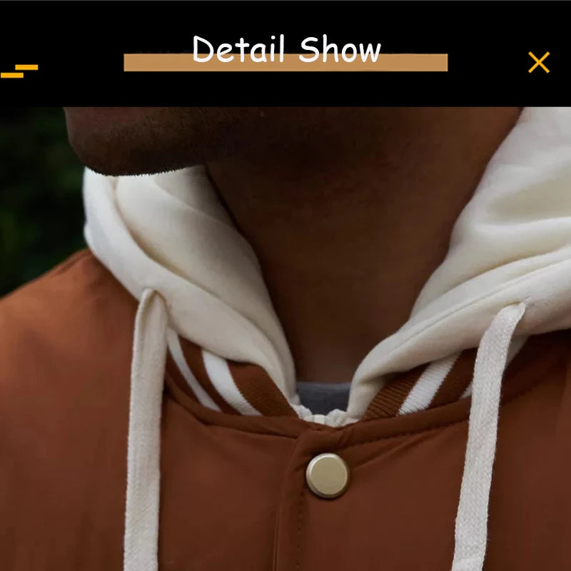 2025 New Winter Men Outdoor Windbreak Warm Travel Jacket Men Autumn Hooded Casual Fashion Sport Brand Loose Jacket Male Coat Top.