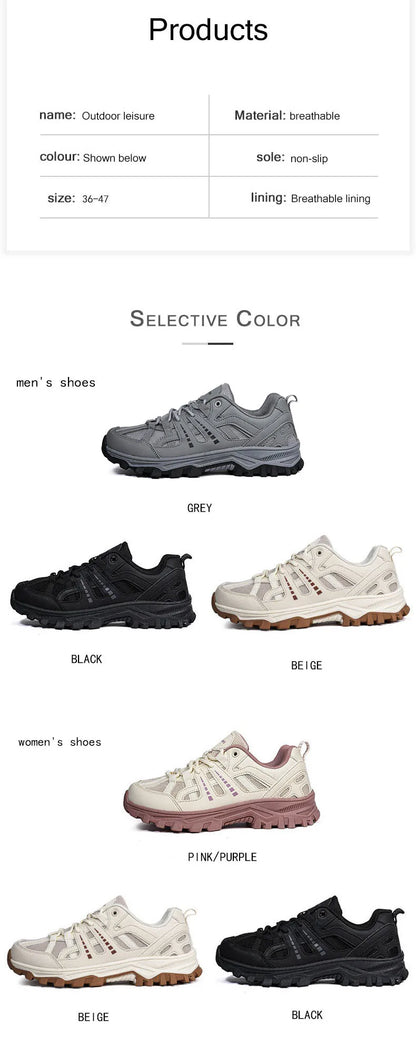 Men‘s Waterproof Hiking Shoes Outdoor Trainers Lace-up Climbing Shoes Women Trekking Sneakers Anti-slip  Tactical Sneaker.