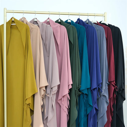 Ramadan Eid Khimar Abaya Dubai Turkey Islam Muslim Maxi Hijab Dress Nida Prayer Clothes For Women Kebaya Robe Femme Musulmane.