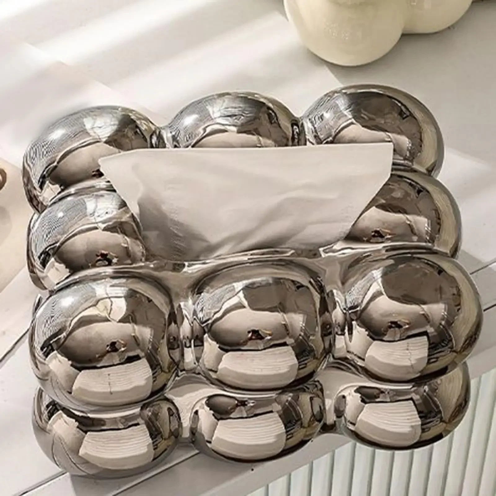 Geometry Tissue Box Cover Decorative Facial Tissue Holder Case Container for Bedroom Tissue Box Covers Rectangular Ceramic.