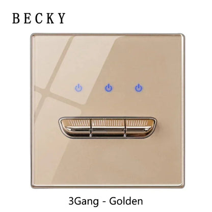 Glasscheibe Wand schalter LED europäische 16a Steckdose Retro Kippschalter eu uk Standard 2-Wege-Buchse 1-4gang USB Home Dekoration