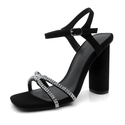 Women's artificial diamond high-heeled sandals  Slides Slipper Wedding Dress  , sparkly.