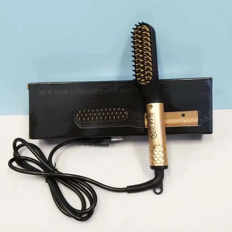 Portable Heated Hair Straighteners Mini Beard Straightener Comb Electric Flat Iron For Men Long And Short Hair Straightener.