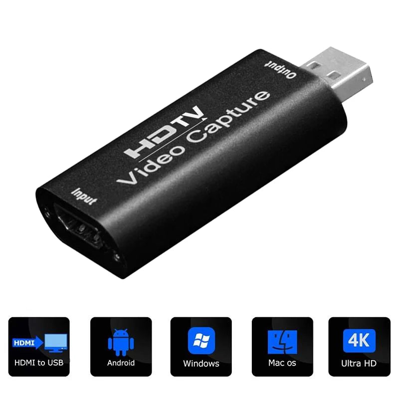 4K USB 2.0 Video Capture Card 1080P USB 2.0 HDTV Game Grabber Box For PS4 DVD Camera PC Recording Placa De Video Live Streaming.
