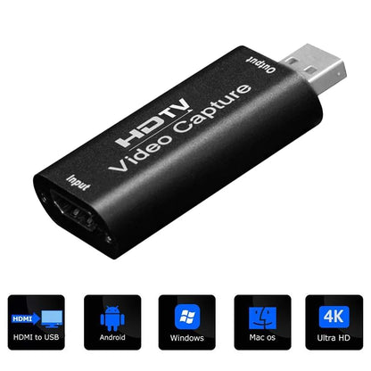 4K USB 2.0 Video Capture Card 1080P USB 2.0 HDTV Game Grabber Box For PS4 DVD Camera PC Recording Placa De Video Live Streaming.
