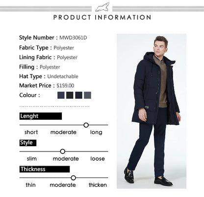 ICEbear 2023 winter jackets for men casual cotton coat mid-length Puffer parkas MWD3061D.