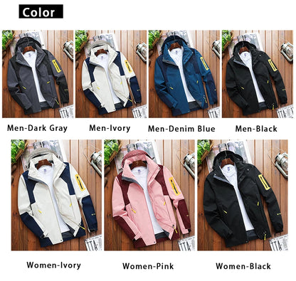 CHRLCK Men's Waterproof Hiking Jacket Women Windproof Windbreaker Breathable Camping Hunting Running Trekking Fishing Coats.