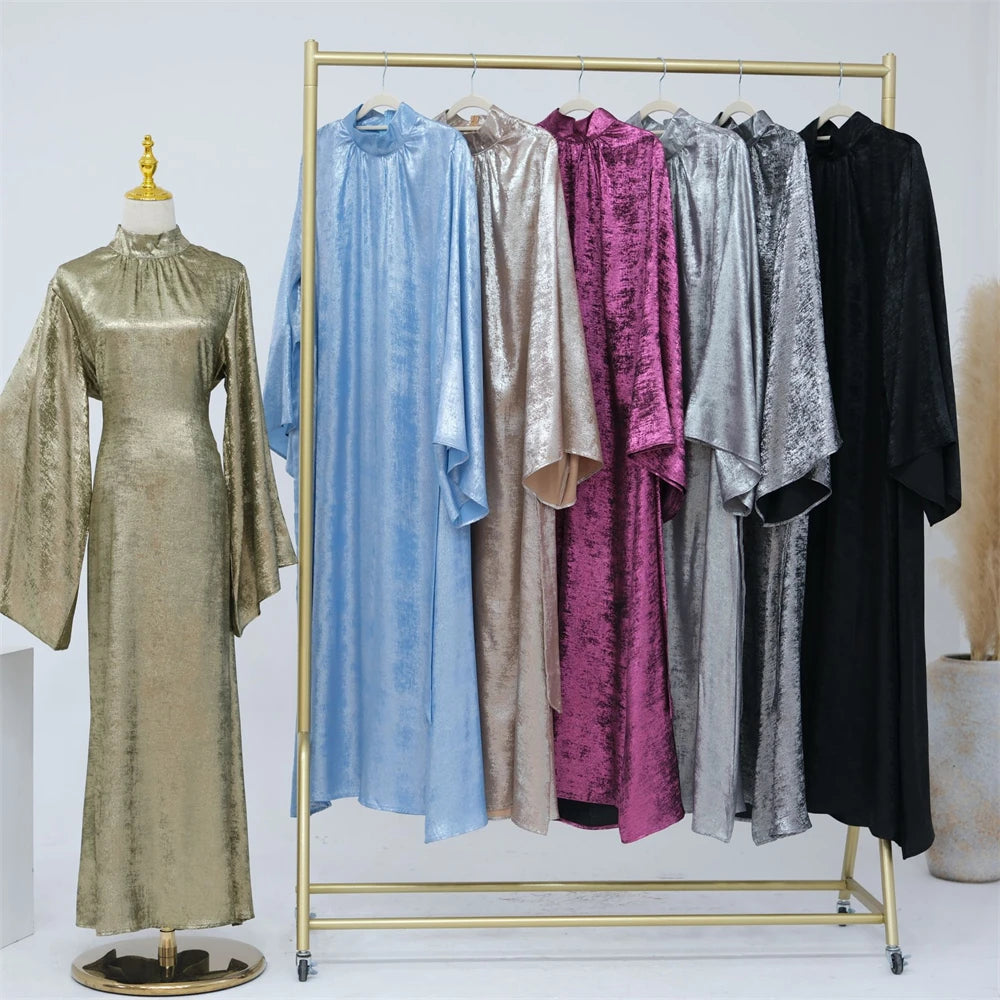 Fashion Satin Abaya Dubai Luxury 2024 Muslim Kaftan Dress Abayas For Women Kebaya Caftan Marocain Robe Femme Musulmane Vestidos.