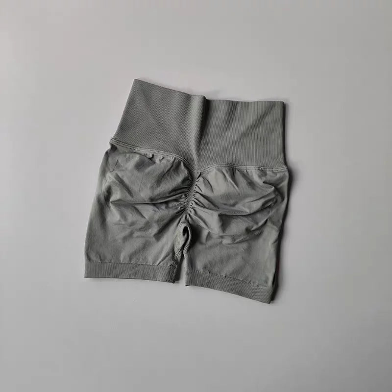 Summer High-Waist Women's Yoga Shorts Breathable Fitness Shorts Butt Lift Sports Running Cycling Push-Up Workout Gym Shorts.