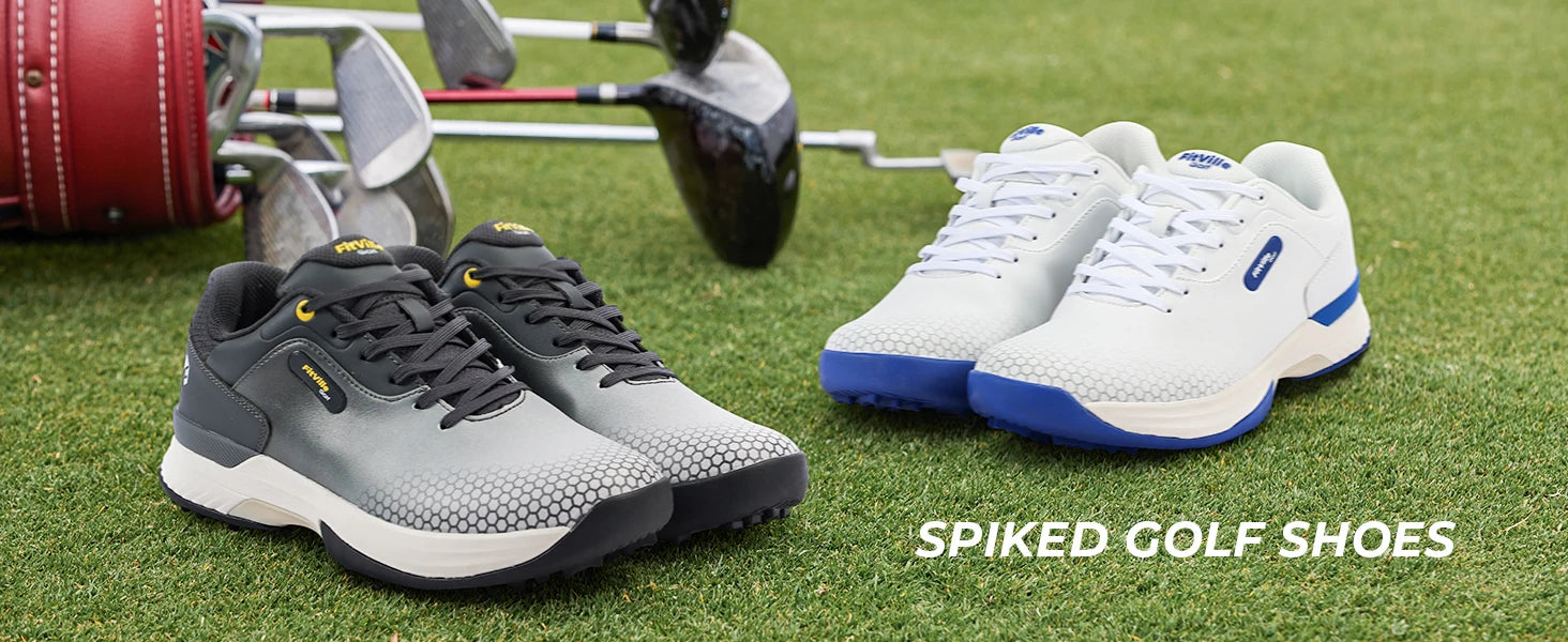 FitVille wide men's golf shoes non-slip wear-resistant comfortable pickleball sports shoes suitable for swollen feet relieve toe.