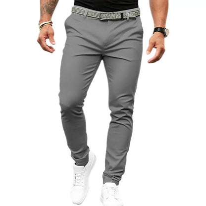 Männer Einfarbig Anzug Lange Hosen Mid-rise Schräg Taschen Zipper Fly Slim Fit Business Büro Hosen Feine Nähen hosen Arbeitskleidung.