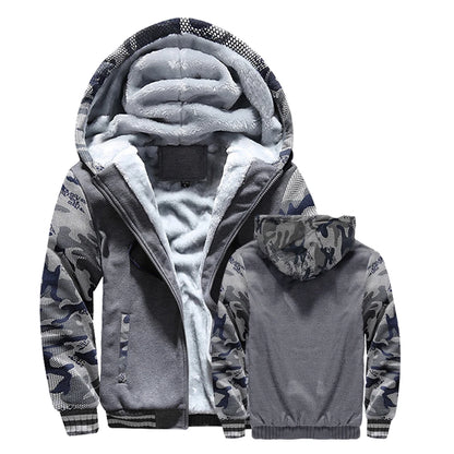 Winter Jacket Men Warm Coat Thick Fleece Male Zipper Hooded Jackets Casual Hooded Sportswear Outerwear Long Sleeves Sports Hoody.