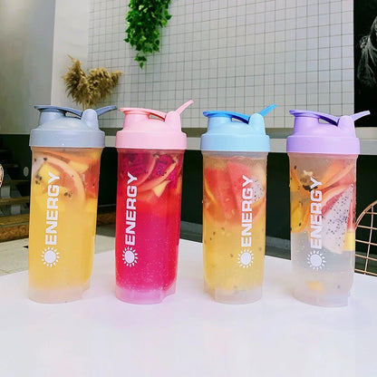 Summer Large-capacity Shaker Cup Outdoor Fitness Milkshake Cup Student Sports Portable Stirring Ball Shock-resistant with Scale.