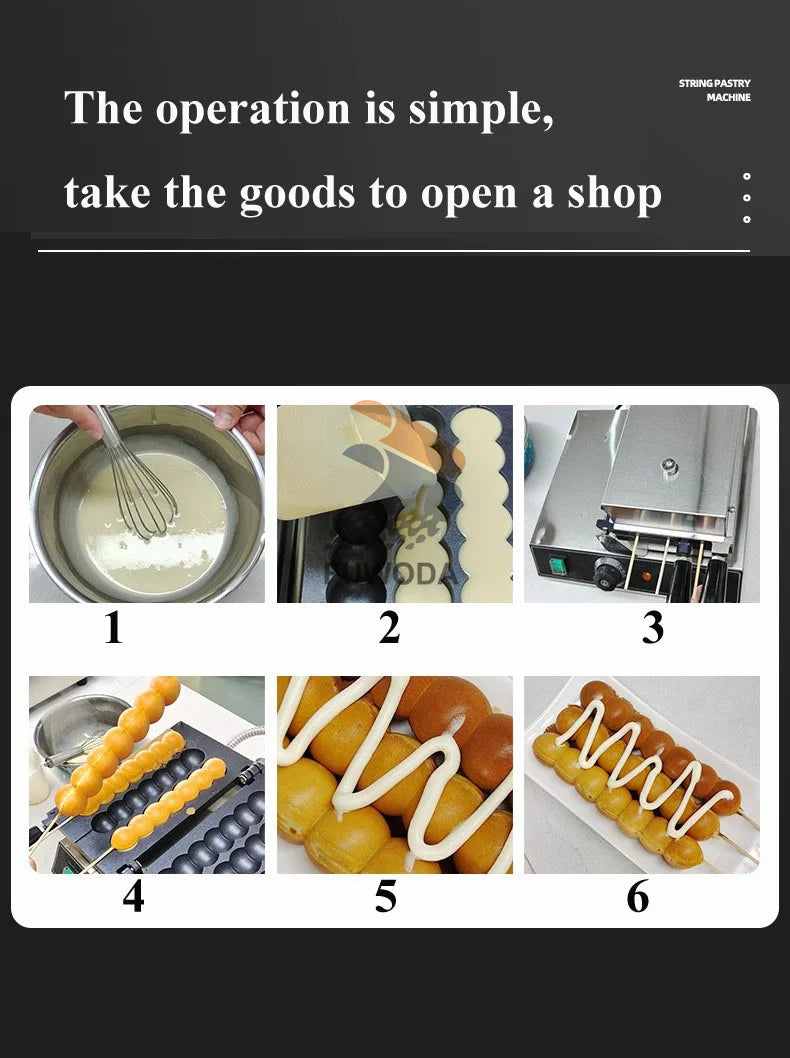 7 Holes Takoyaki Waffle Maker 3 Sticks Cheese Waffle Machine Snack Electric Waffle Machine Candied Haws Cake Baking Quail.