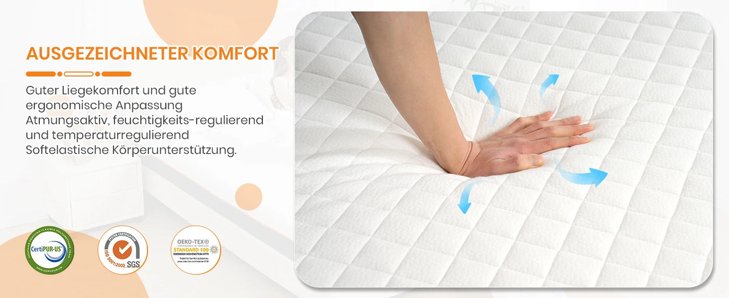 Good Nite Kaltschaummatratze H2 & H3, Öko-Tex zertifiziert, 18cm hoch, 5-Zonen ergonomisch, orthopädisch, atmungsaktiver Bezug