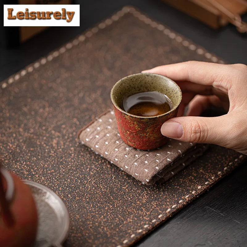 2pc/lot Kiln Change Red Old Rock Mud Horseshoe Teacup Handmade Tea Bowl Single Cups Smelling Cup Jianzhan Master Cups Tea 45ml.